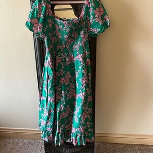 J Crew Green and Pink Women's Dress